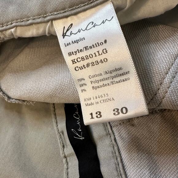 KanCan Jeans Womens Tan Denim Moto Straight Stretch Slim 13/30 - Picture 6 of 8